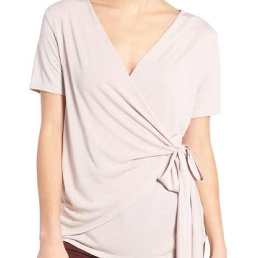 BP Wrap blouse light pink xxs